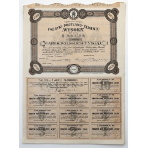 Tow. of Portland-Cement Factories WYSOKA, Nov. 2, 1923, 1,000 mkp