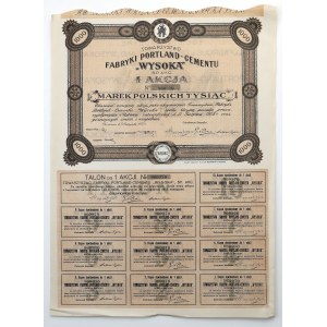 Tow. of Portland-Cement Factories WYSOKA, Nov. 2, 1923, 1,000 mkp
