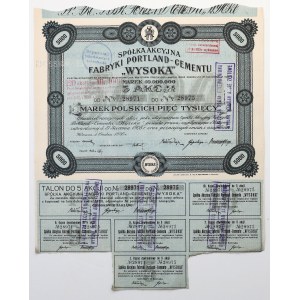 Tow. of Portland-Cement Factories WYSOKA, December 1, 1920, 5x 1,000 mkp