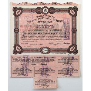 Tow. of Portland-Cement Factories WYSOKA, December 1, 1920, 10x 1,000 mkp