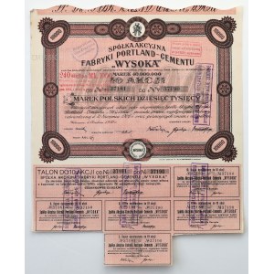 Tow. of Portland-Cement Factories WYSOKA, December 1, 1920, 10x 1,000 mkp