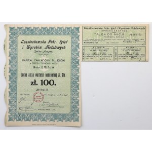 Częstochowa Needle and Metal Products Factory, Em.3, 100 zl 1929