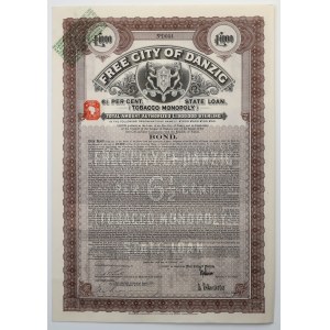 Gdansk, Tobacco Monopoly, £1,000 1927