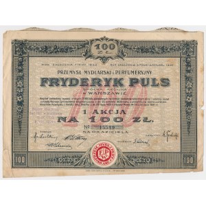 Przemysł Mydlarski i Perfumeryjny FRYDERYK PULS, 100 zł