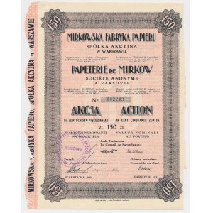 Mirkowska Paper Factory in Warsaw, 150 zloty 1931