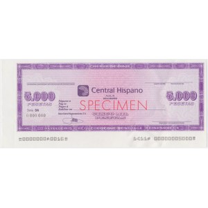 Central Hispano, Traveler's Check, SPECIMEN 5,000 Pesetas
