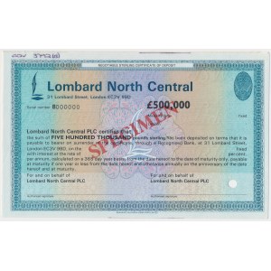 Lombard North Central, SPECIMEN 500,000 Pounds
