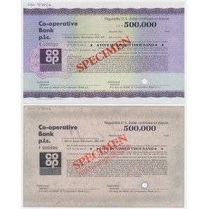 Co-operative Bank p.l.c., SPECIMEN 500,000 Dollars (2pc)