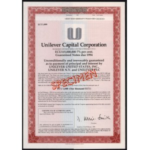 Unilever Capital Corporation, SPECIMEN Bonds 1,000 Ecu 1989