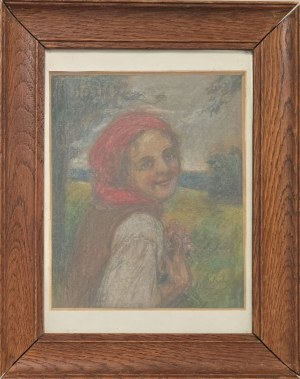 Kasper Żelechowski (1863-1942), Portret wiejskiej dziewczyny