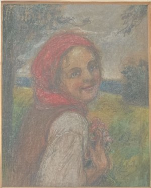 Kasper Żelechowski (1863-1942), Portret wiejskiej dziewczyny