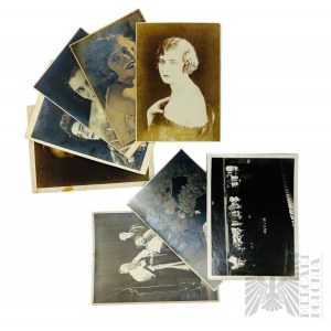 II RP - Zestaw Ośmiu Fotografii Artyści Teatru Polskiego: Zygmunt Mossoczy, Honorata Sochówna, Jan Kiepura, Hanna (Halina) Runowiecka, Hanna Wilamowska, Aleksander (?) Michałowski, Arnold (?) Palewicz, Antoni (?) Barcikowski i Inni; Fotograf Władysław Toc