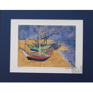 Vincent van GOGH (1853-1890), Łodzie rybackie na plaży w Saintes-Maries-de-la-Mer