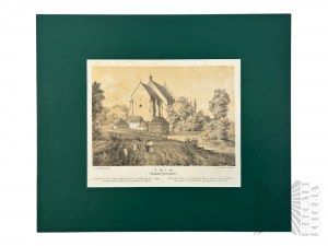 Napoleon ORDA (1807-1883), - Grafika Karta z Albumu Widoków Księstwa Poznańskiego i Prus Zachodnich: Żnin, Kościół p.w. św. Floriana