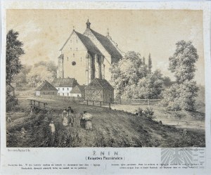 Napoleon ORDA (1807-1883), - Grafika Karta z Albumu Widoków Księstwa Poznańskiego i Prus Zachodnich: Żnin, Kościół p.w. św. Floriana