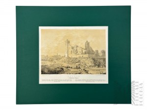 Napoleon ORDA (1807-1883), - Grafika Karta z Albumu Widoków Księstwa Poznańskiego i Prus Zachodnich: Radzyń (Chełmiński), Ruiny Zamku Krzyżackiego
