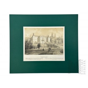 Napoleon ORDA (1807-1883), - Grafika Karta z Albumu Widoków Księstwa Poznańskiego i Prus Zachodnich: Rydzyna, Zamek Królewski