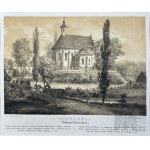 Napoleon ORDA (1807-1883), - Grafika Karta z Albumu Widoków Księstwa Poznańskiego i Prus Zachodnich: Winna Góra (Winnagóra), Kościół pw. św. Michała Archanioła