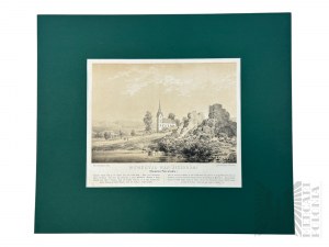 Napoleon ORDA (1807-1883), - Grafika Karta z Albumu Widoków Księstwa Poznańskiego i Prus Zachodnich: Wenecja nad Jeziorami (Jezioro Jelonek)