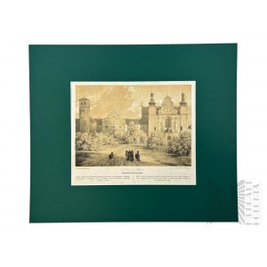 Napoleon ORDA (1807-1883), - Grafika Karta z Albumu Widoków Księstwa Poznańskiego i Prus Zachodnich: Strzelno, Kościół Św. Trójcy