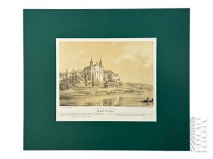 Napoleon ORDA (1807-1883), - Grafika Karta z Albumu Widoków Księstwa Poznańskiego i Prus Zachodnich: Mogilno, Klasztor Benedyktynów