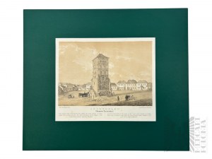 Napoleon ORDA (1807-1883), - Grafika Karta z Albumu Widoków Księstwa Poznańskiego i Prus Zachodnich: Inowrocław, Wieża Ratuszowa