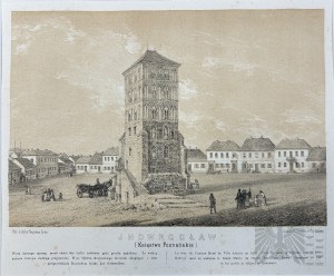 Napoleon ORDA (1807-1883), - Grafika Karta z Albumu Widoków Księstwa Poznańskiego i Prus Zachodnich: Inowrocław, Wieża Ratuszowa
