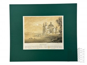Napoleon ORDA (1807-1883), - Grafika Karta z Albumu Widoków Księstwa Poznańskiego i Prus Zachodnich: Trzemeszno, Bazylika Wniebowzięcia NMP