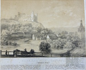 Napoleon ORDA (1807-1883), - Grafika Karta z Albumu Widoków Księstwa Poznańskiego i Prus Zachodnich: Golup (Golub) nad Rzeką Drwencą (Drwęcą), Zamek Krzyżacki