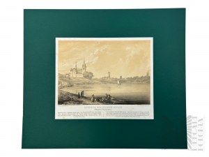 Napoleon ORDA (1807-1883), - Grafika Karta z Albumu Widoków Księstwa Poznańskiego i Prus Zachodnich: Kruszwica (Kruświca) nad Jeziorem Gopło