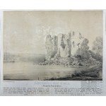Napoleon ORDA (1807-1883), - Grafika Karta z Albumu Widoków Księstwa Poznańskiego i Prus Zachodnich: Złotoryja nad Wisłą, Zamek