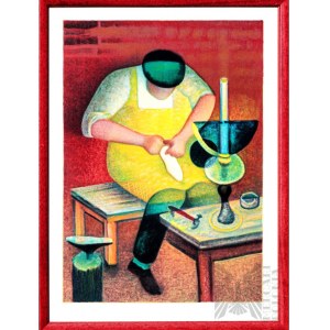 Louis TOFFOLI (1907-1999), A la lumière de la lampe (Przy świetle lampy), 1990