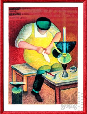 Louis TOFFOLI (1907-1999), A la lumière de la lampe (Při světle lampy), 1990