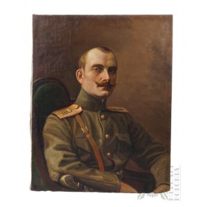 Nieznany Artysta (XIX/XX w.), Imperium Rosyjskie - Portret Carskiego Oficera z Szaszką