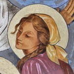 Unknown Artist (first half of the 20th century) - Painting Saint Sophia with Daughters, Oil (?) on Glass.