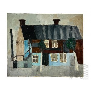Dorota BRODOWSKA (née en 1954), - Maison, huile sur toile