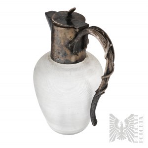 Wolska Factory near Warsaw, 19th/20th century. - Crystal Jug/Carafe with Plated Handle and Spout.