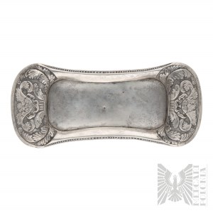 Karol Filip Malcz, 1827-1851, Varšava, Stříbro (0.750) Biedermeierovský podnos na nůžky na rozjasňování svíček