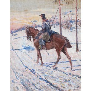 Wacław TRACEWSKI, UŁAN NA ŚNIEGU, 1890