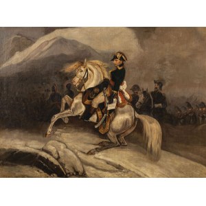 NAPOLEON W CAMPO FORMIO, 2 poł. XIX w., Olej, płótno; 88 x 117 cm