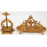 EKRYTUAR AND CARD PRESS IN ROOKY STYLE, k. 19th century.