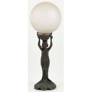 LAMPA SECESYJNA W KSZTAŁCIE KOBIETY, pocz. XX w.