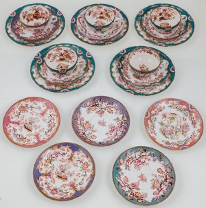 Čajový servis, Francie, Sarreguemines, Utzschneider, po roce 1860