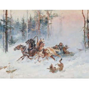 Eligiusz Wacław BARANOWSKI, SANIE ATAKOWANE PRZEZ WILKI