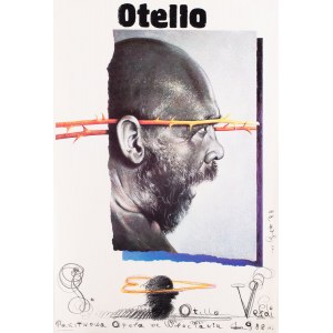 Eugeniusz Get-Stankiewicz (1942 Oshmiany k. Vilna - 2011 Oshmiany k. Vilna), affiche de l'opéra Otello de Giuseppe Verdi, Opéra national de Wroclaw, 1988
