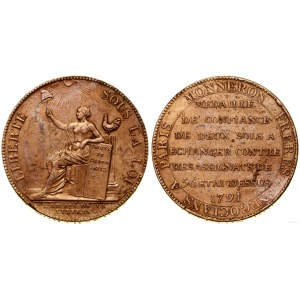 Francja, 2 sole, 1791, Birmingham