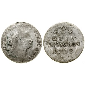 Niemcy, 8 dobrych groszy (8 gute groschen), 1758 B, Bernburg
