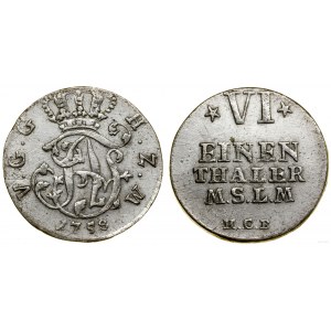Niemcy, ⅙ talara, 1758 HCB, Strelitz
