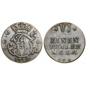 Niemcy, ⅙ talara, 1759 HCB, Strelitz