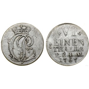 Germany, ⅙ thaler, 1757, Zweibrücken
